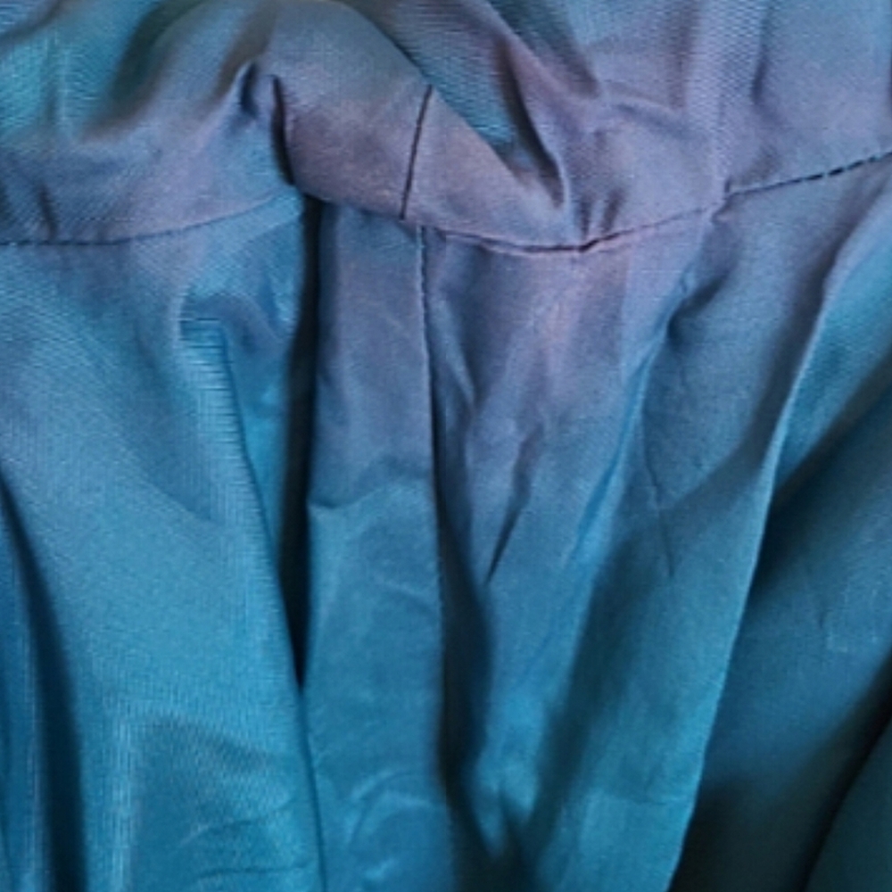 Vintage Liz Claiborne Teal Sweetheart Neckline Midi Dress - Picture 7 of 10